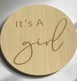 Hello World Rainbow / Its A Girl Announcement Plaque