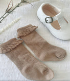 Coffee Lace Dress Socks