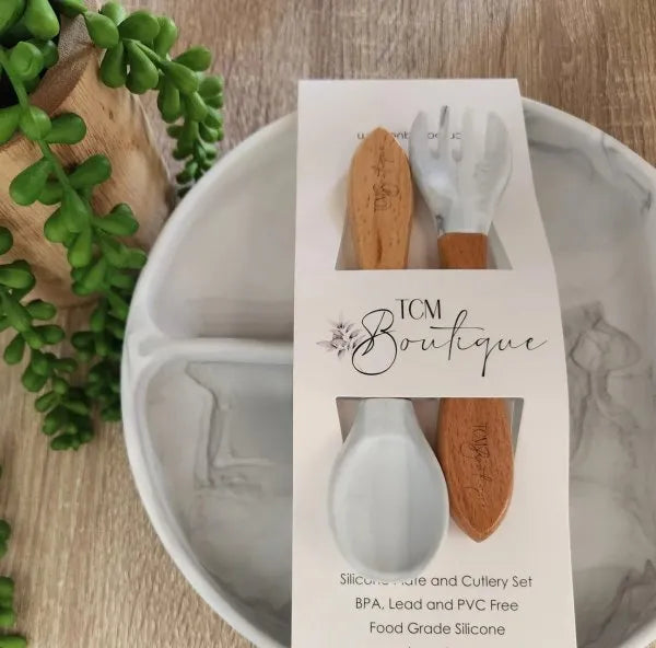 Silicone Plate With Cutlery Set
