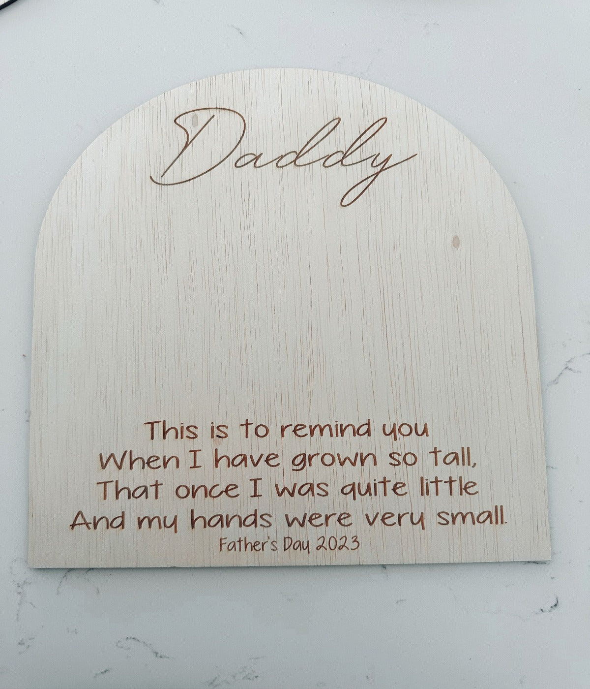 Arched ‘Daddy’s Reminder’ Plaque